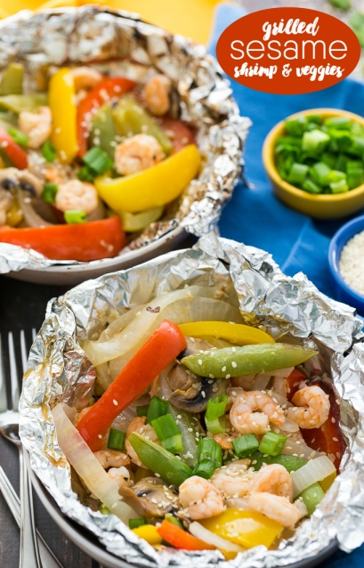 grilled sesame shrimp and vegetables recipe by Simply Stacie